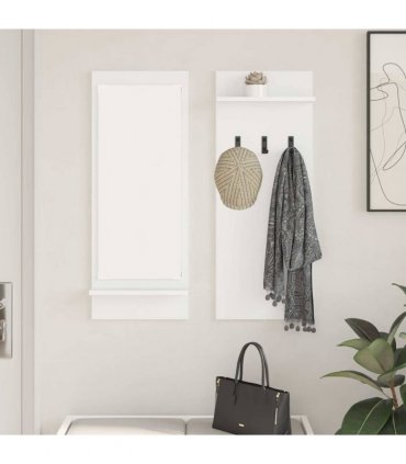 vidaXL Wall-Mounted Coat Rack White 70 x 10 x 90 cm Engineered wood