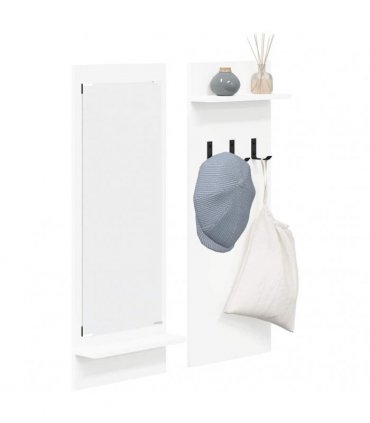 vidaXL Wall-Mounted Coat Rack White 70 x 10 x 90 cm Engineered wood