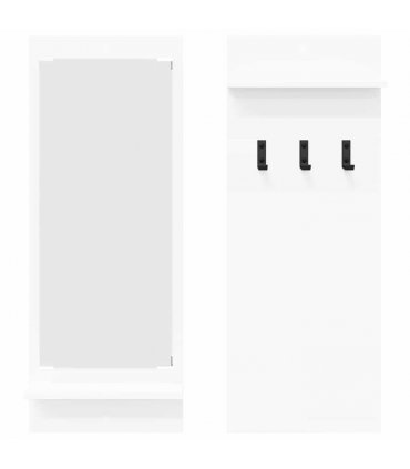 vidaXL Wall-Mounted Coat Rack White 70 x 10 x 90 cm Engineered wood