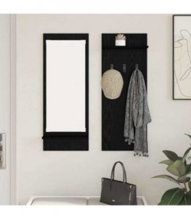 vidaXL Wall-Mounted Coat Rack with Shelf Black Oak 70 x 10 x 90 cm