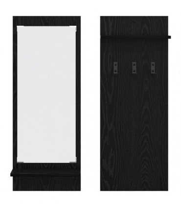 vidaXL Wall-Mounted Coat Rack with Shelf Black Oak 70 x 10 x 90 cm