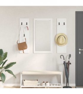 vidaXL Wall-Mounted Coat Rack White 96 x 1.5 x 90 cm Engineered wood