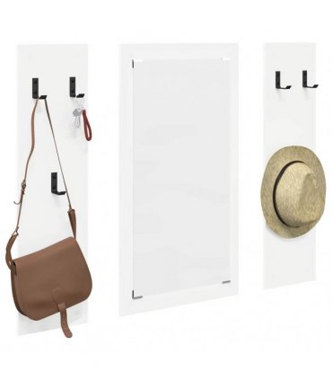 vidaXL Wall-Mounted Coat Rack White 96 x 1.5 x 90 cm Engineered wood