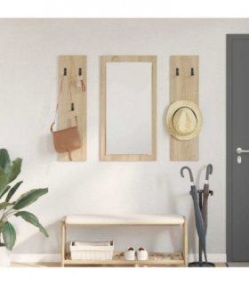 vidaXL Wall-Mounted Coat Rack Wall-mounted Sonoma Oak 96 x 1.5 x 90 cm