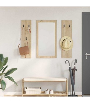 vidaXL Wall-Mounted Coat Rack Wall-mounted Sonoma Oak 96 x 1.5 x 90 cm