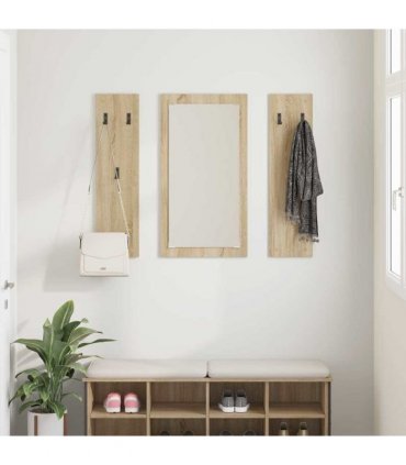 vidaXL Wall-Mounted Coat Rack Wall-mounted Sonoma Oak 96 x 1.5 x 90 cm