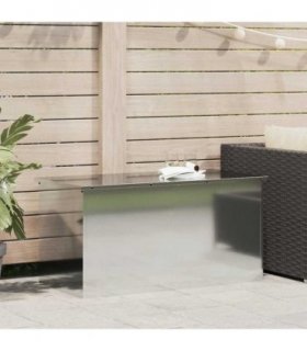 vidaXL Garden Storage Cushion Box Steel 100 x 50.5 x 50 cm 220 Silver — Colour: Galvanised steel