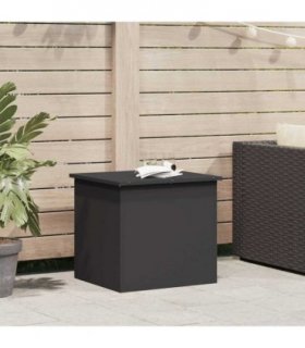 vidaXL Garden Storage Cushion Box Steel 55 x 50.5 x 50 cm 117 L Black