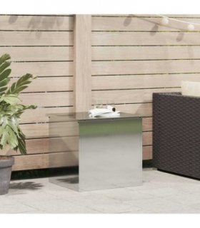 vidaXL Garden Storage Cushion Box Steel 55 x 50.5 x 50 cm Silver — Colour: Galvanised steel