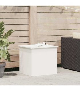 vidaXL Garden Storage Cushion Box Steel 55 x 50.5 x 50 cm 220 White