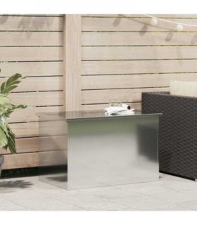 vidaXL Garden Storage Cushion Box Steel 80 x 50.5 x 50 cm 175 L Silver — Colour: Galvanised steel
