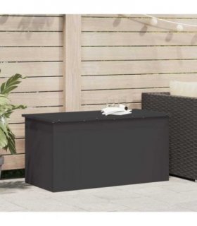 vidaXL Garden Storage Cushion Box Steel 100 x 50.5 x 50 cm 220 Black