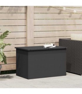 vidaXL Garden Storage Cushion Box Steel 80 x 50.5 x 50 cm 180 Black