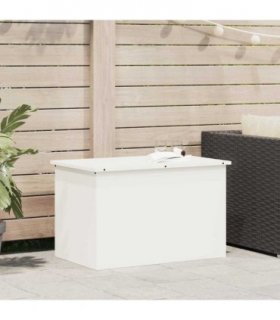 vidaXL Garden Storage Cushion Box Steel 80 x 50.5 x 50 cm 220 White