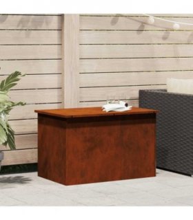 vidaXL Garden Storage Cushion Box Steel 80 x 50.5 x 50 cm Rusty — Colour: Weathering steel