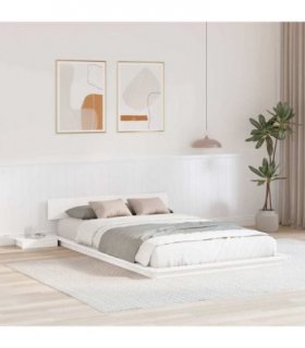 vidaXL Bed Frame Brown 140 x 190 cm Wood — Colour: White