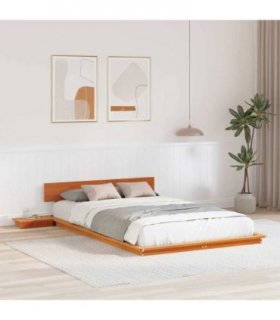 vidaXL Bed Frame Brown 120 x 190 cm Wood — Colour: Wax brown