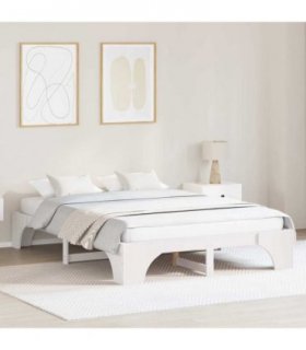 vidaXL Bed Frame White 160 x 200 cm Solid Pine Wood — Size: 160 x 200 cm (30 cm height)