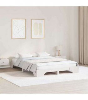 vidaXL Bed Frame White 160 x 200 cm Solid Pine Wood — Size: 160 x 200 cm (20 cm height)
