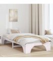 vidaXL Bed Frame White 75 x 190 cm Solid Pine Wood — Size: 75 x 190 cm (30 cm height)