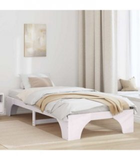 vidaXL Bed Frame White 90 x 190 cm Solid Pine Wood — Size: 90 x 190 cm (30 cm height)