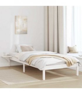 vidaXL Bed Frame White 80 x 200 cm Solid Pine Wood — V0672063678