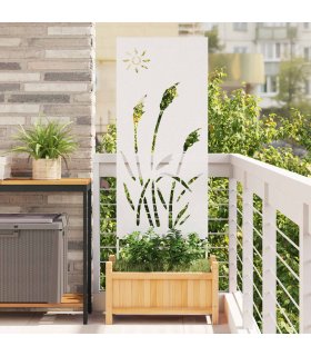 vidaXL Garden Privacy Screen White 50 x 140 cm Cold-rolled steel — Size: 50 x 140 cm — V0672063750