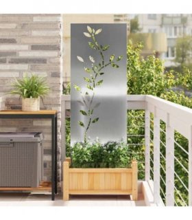 vidaXL Garden Privacy Screen Silver 50 x 140 cm Galvanised steel — Size: 50 x 140 cm