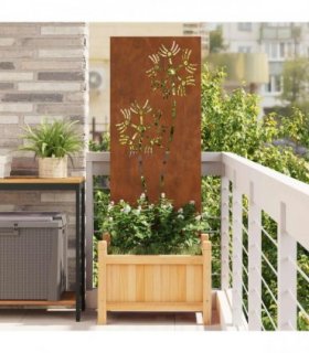 vidaXL Garden Privacy Screen Rusty 50 x 140 cm Weathering Steel — Size: 50 x 140 cm