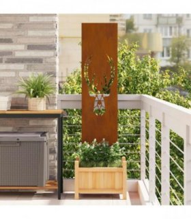 vidaXL Garden Privacy Screen Rusty 32 x 140 cm Weathering steel — Size: 32 x 140 cm