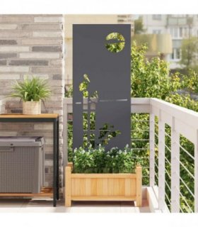 vidaXL Garden Privacy Screen Anthracite 50 x 140 cm Cold-rolled steel — Size: 50 x 140 cm — V0672063763