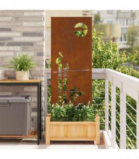 vidaXL Garden Privacy Screen Rusty 50 x 140 cm Weathering steel — Size: 50 x 140 cm — V0672063770