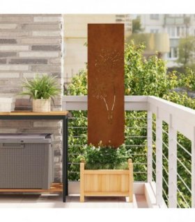 vidaXL Garden Privacy Screen Rusty 32 x 140 cm Weathering steel — Size: 32 x 140 cm — V0672063771
