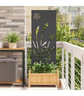 vidaXL Garden Privacy Screen Black 50 x 140 cm Cold-rolled steel — Size: 50 x 140 cm — V0672063783