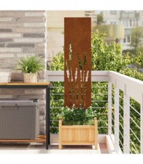 vidaXL Garden Privacy Screen Rusty 32 x 140 cm Weathering steel — Size: 32 x 140 cm — V0672063792