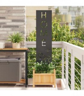 vidaXL Garden Privacy Screen Black 32 x 140 cm Cold-rolled steel — Size: 32 x 140 cm — V0672063796