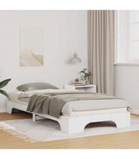 vidaXL Bed Frame White 90 x 210 cm Solid Pine Wood