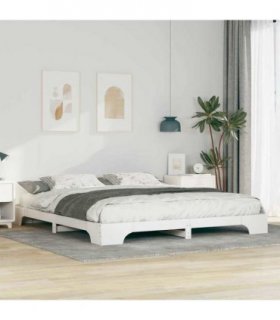 vidaXL Bed Frame White 200 x 220 cm Solid Pine Wood
