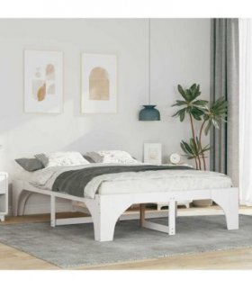 vidaXL Bed Frame White 150 x 200 cm Solid Pine Wood — V0672064254