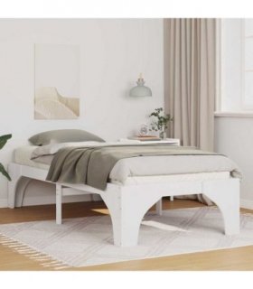 vidaXL Bed Frame White 90 x 190 cm Solid Pine Wood — V0672064261