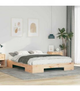 vidaXL Bed Frame Brown 150 x 200 cm — Colour: Natural