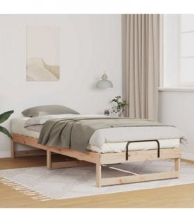 vidaXL Bed Frame Brown 80 x 220 cm Solid Pine Wood — Colour: Natural — V0672064419