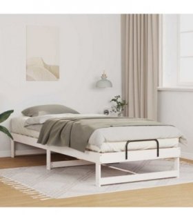 vidaXL Bed Frame White 90 x 220 cm Solid Pine Wood — V0672064423