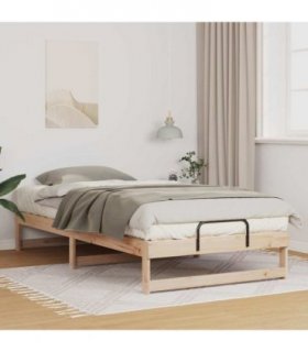 vidaXL Bed Frame Brown 100 x 200 cm Solid Pine Wood — Colour: Natural — V0672064431