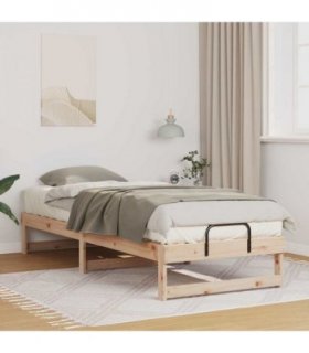 vidaXL Bed Frame Brown 90 x 210 cm Solid Pine Wood — Colour: Natural — V0672064436