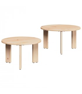 vidaXL Coffee Table 2 pcs Natural Solid Pine wood — V0672064648