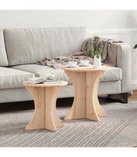 vidaXL Coffee Table 2 pcs Natural Solid pine wood — V0672064654