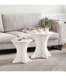 vidaXL Coffee Table 2 pcs White Solid pine wood — V0672064655