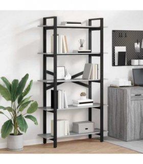 vidaXL Bookshelf Grey Sonoma 100 x 33.5 x 178 cm Engineered Wood
