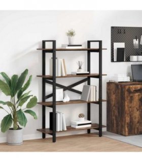 vidaXL Bookshelf Smoked Oak 100 x 33.5 x 140 cm Engineered Wood